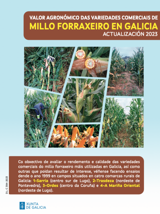 Actualización de 2023 dos datos  do rendemento e calidade das variedades comerciais de millo forraxeiro máis utilizadas en Galicia